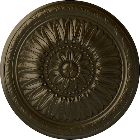Ekena Millwork Temple Ceiling Medallion (Fits Canopies up to 9 1/4"), Hand-Painted Green Gold, 24"OD x 1 5/8"P CM24TEGGS